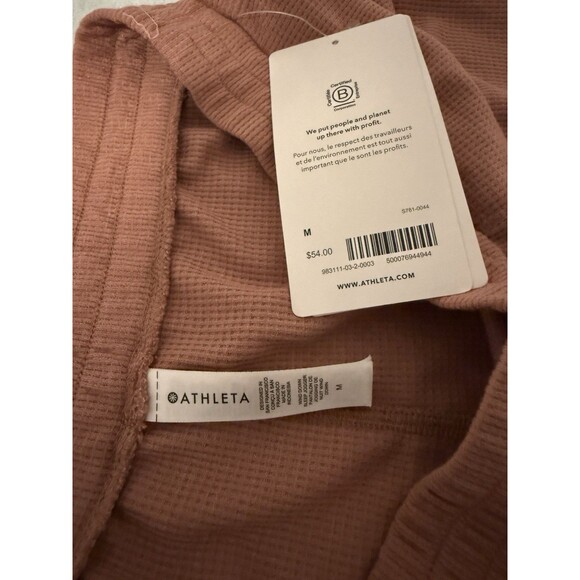 Athleta Womens Wind Down Sleep Top & Bottom Pajama Set Medium Pink Nwt - Picture 10 of 12